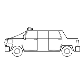Marriage Limo black and white clipart