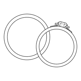 Marriage Rings black and white clipart