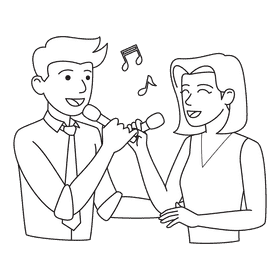 Marriage Wedding Singer black and white clipart