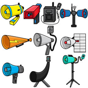 Megaphone set vector