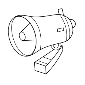 Megaphone foldable black and white clipart