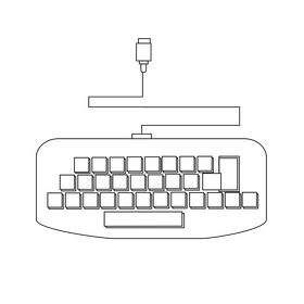 Keyboard drawing black and white clipart