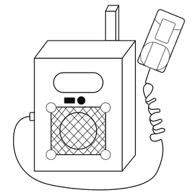 Megaphone portable black and white clipart