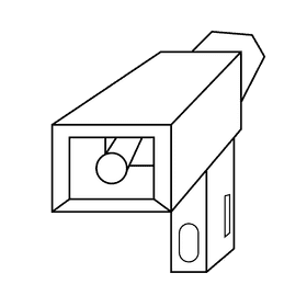 Megaphone square black and white clipart