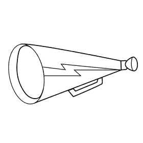 Megaphone farer black and white clipart