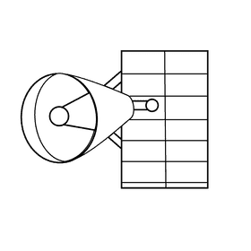 Megaphone wall black and white clipart