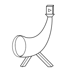 Horn megaphone black and white clipart