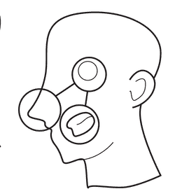 Nose relation with taste sense black and white clipart