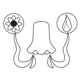 Nose smell sense black and white clipart