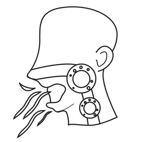 Nose sneezing black and white clipart
