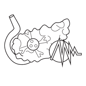 Cancer pancreas black and white clipart