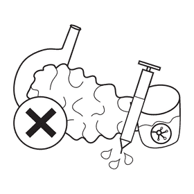 Pancreas diabetes black and white clipart