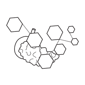 Pancreas hormones system black and white clipart