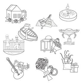Proposal Set black and white vector