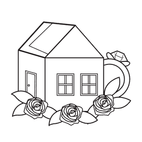 Proposal At Home black and white clipart