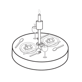 Proposal Dinner black and white clipart
