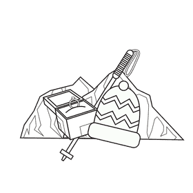 Proposal Hiking black and white clipart