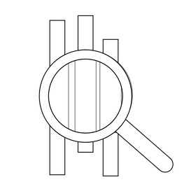Magnifying glass drawing black and white clipart