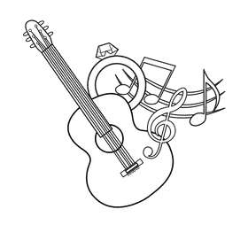 Proposal With Music black and white clipart