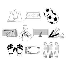 Soccer Goal Post  Set black and white vector
