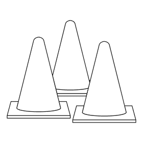Soccer Goal Post Practice Cone black and white clipart