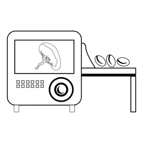 Spleen cell blood produce black and white clipart