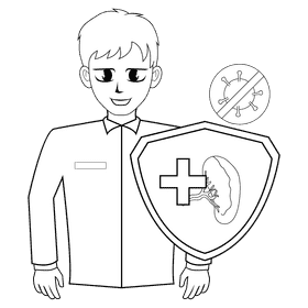 Spleen protect from infection black and white clipart
