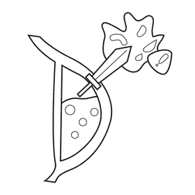 Stomach destroy harmful microorganism black and white clipart