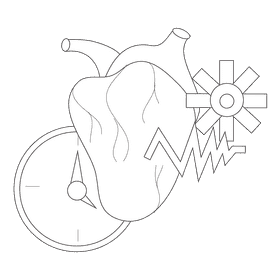 Thyroid regulate heart beat black and white clipart