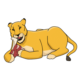 Lioness Eating clipart