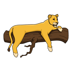 Lioness In A Tree clipart