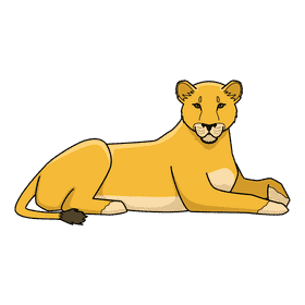 Lioness Relaxing clipart