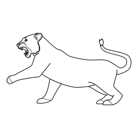 Lioness Roar black and white clipart