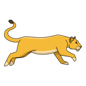 Lioness Running clipart