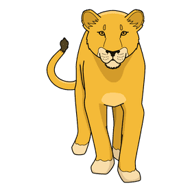 Lioness Walking Towards clipart