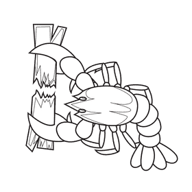 Lobster Albino black and white clipart