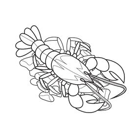 Lobster Double Tone black and white clipart