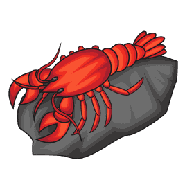 Lobster In The Rock clipart