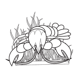 Lobster Red Pumpkin black and white clipart
