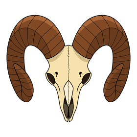 Ram Head Skull clipart
