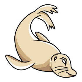 Sealion dives clipart