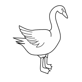 Black swan black and white clipart