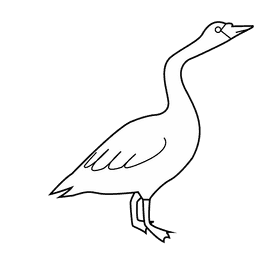 Blue swan black and white clipart