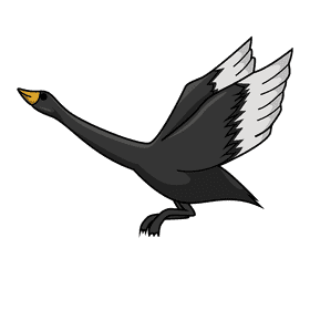 Flying swan clipart