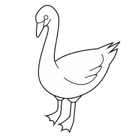 Pink swan black and white clipart