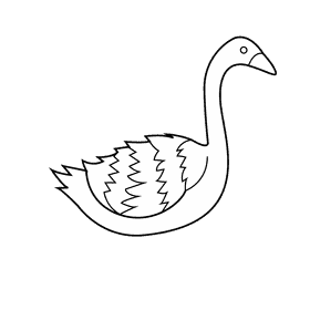 Siheg swan black and white clipart