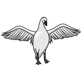 Wide wings swan clipart