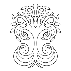 Tree Of Life Colorful black and white clipart