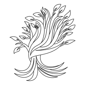 Tree Of Life Gold Trunk black and white clipart