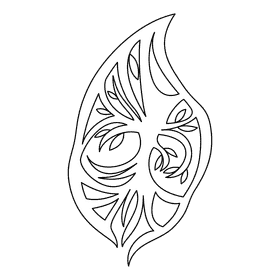 Tree Of Life Leaf Carving black and white clipart